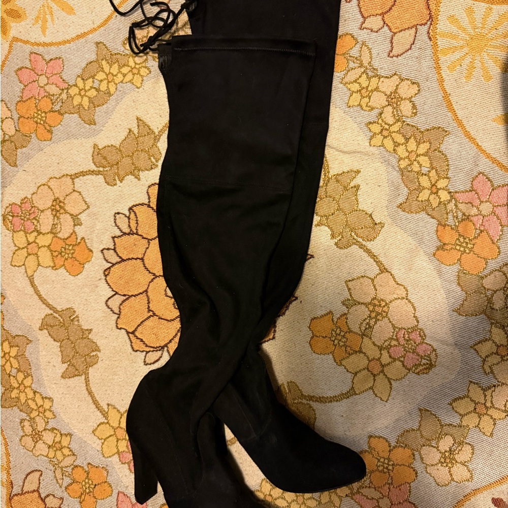 Steve Madden Black Over-the-Knee Block Heel Boots